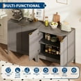 thumbnail image 3 of Litake 31.5" Fluted Cabinet with Storage, 2 Doors Sideboard Buffet Cabinet, Modern Accent Credenza with Adjustable Shelf and Wood Legs for Living Room, Dining Room, Kitchen, Entryway- Oak/Oak Gray, 3 of 7