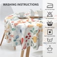 thumbnail image 4 of Spring Floral Tablecloth Round 60 Inch,Watercolor Flower Table Cloth,Wrinkle Stain Resistance Summer Colorful Leaves Table Covers for Kitchen Dining,Rustic Small Tablecloth for Parties Picnic, 4 of 6