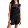 thumbnail image 2 of Aueoeo Women's Romper Corduroy Overall Shorts Adjustable Strap Shoulder Pocket Front Jumpsuit, 2 of 6