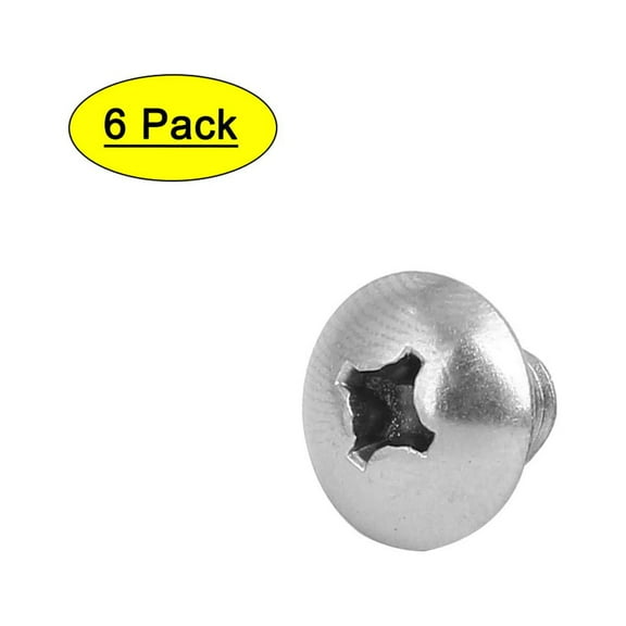 Unique Bargains M6 x 8mm 316 Stainless Steel Head Machine Screws 6Pcs