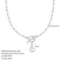 thumbnail image 4 of L.YY Silver Initial Letter F Pendant Necklace, OT Clasp Chain , (Includes Gift Box), 18 Inches, Link Chain, 4 of 6