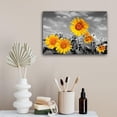 thumbnail image 2 of Sunflower Canvas Wall Art Yellow and Gray Wall Decor Flower Pictures Prints for Kitchen Dining Room Nature Sunflower Scenery Paintings Posters Black and White Floral Artwork Home Decor 12x16, 2 of 5
