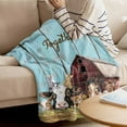 thumbnail image 4 of Throw Blanket for Couch Farm Animal Soft Fleece Flannel Blankets Cozy Lightweight Blanket for Home Sofa Living Room Barn Horse Pig Cow Teal Bed Throws 60" x 80", 4 of 9
