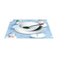 thumbnail image 3 of Ryvnso Placemats Set of 4 Snowman in Christmas Snowflakes Dining Mats Heat-Resistant Non-Slip Washable Table Mat, 3 of 8