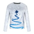 thumbnail image 5 of UVEASISHA Soldes de Liquidation T-Shirts de Noël pour Hommes Grands et Forts Manches Longues Col Rond Chandail Tops Fête de Noël T-Shirt Extensible Ajusté Musculation Blanc 5TG, 5 of 5