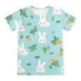 thumbnail image 7 of Girls Pajamas Set Short Sleeves Easter Loungewear Bunny Rabbit Carrot and Egg Bilby Print Diggin Loungewear Set Crewneck Pjs Set Nightwear Trending Pj Sets #Z50 Sky Blue 2-3 Years, 7 of 7