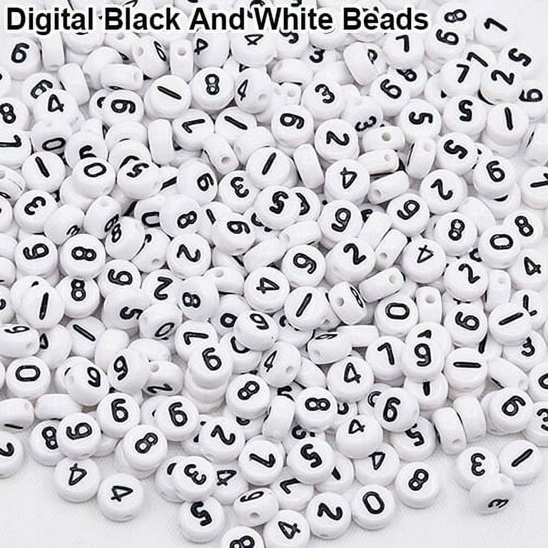 100pcs White Cube Acrylic Alphabet Bead Loose Spacer Silver Color