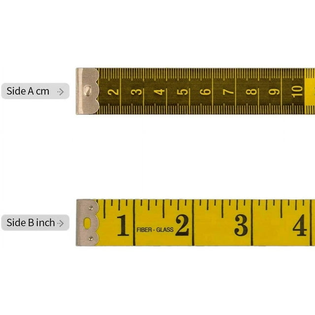 Cinta métrica de costura de doble cara Cinta suave Cinta métrica de sastre para el pecho / cintura, 150 cm Amarillo Adepaton QH-158