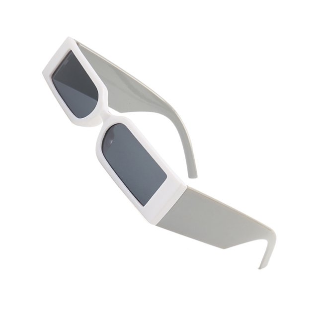 Minnieouse Gafas de sol rectangulares, gafas Retro, gafas antisol, a prueba de polvo, protección UV, gafas cuadradas, blanco y gris Type3 NO3
