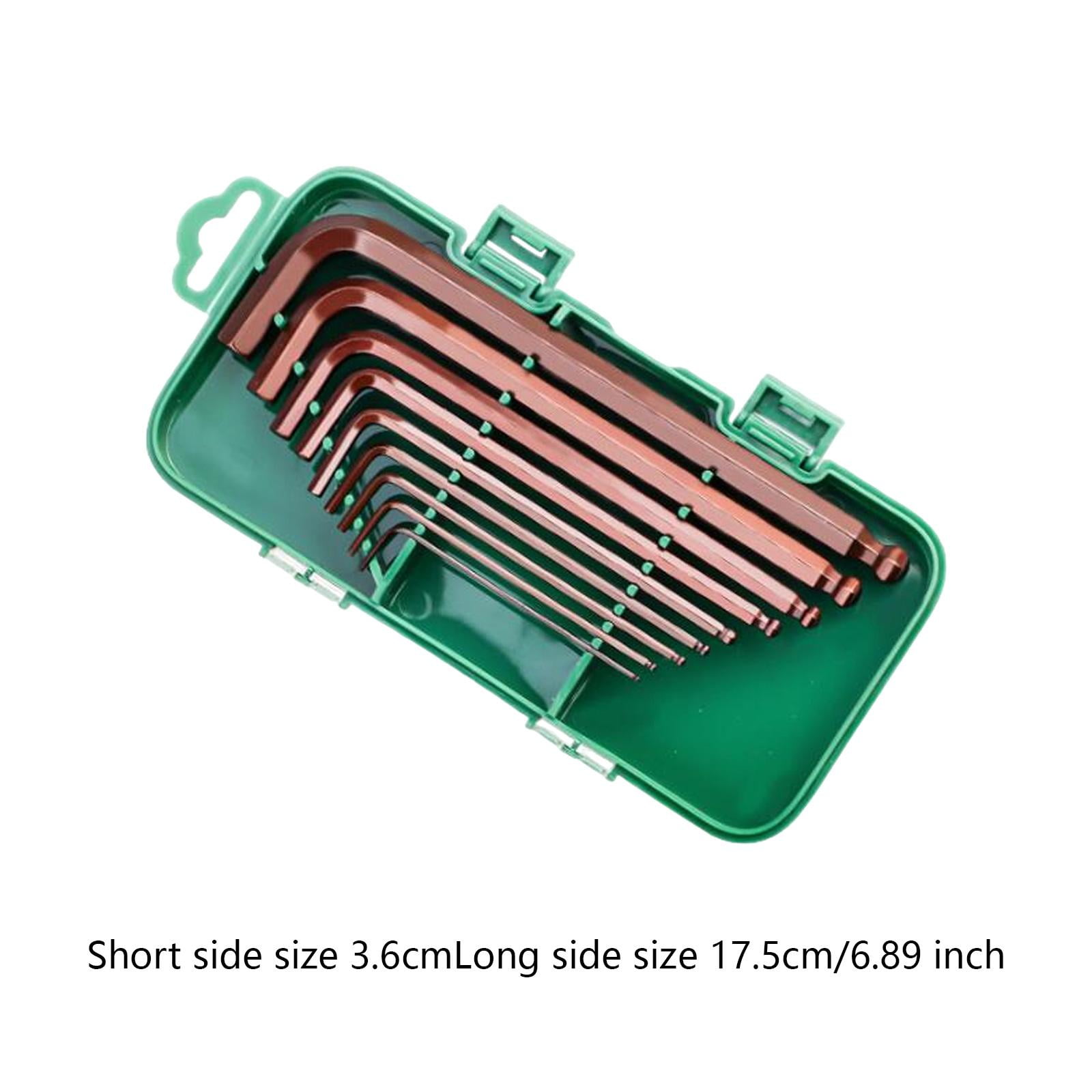 Fzaqwen 9Pcs Metric Allen Wrenches Set L Type Screwdriver with Storage Box 1.5mm to 10mm