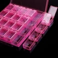 thumbnail image 4 of Miangastore 1 Set Acrylic 20-Grid Nail Art Storage Box Removable Dividers Flip-Top Transparent Bead Container For Nail Charms Removable Storage Box, 4 of 9