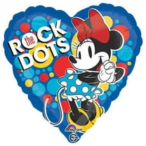 18 inch Minnie Rock The Dots Foil Mylar Balloon - Party Supplies Decorations