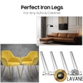 thumbnail image 2 of LAVANE 8 inch / 20cm Metal Furniture Legs, Set of 4 Mid Century Modern Iron Oblique Tapered Furniture Replacement Feet Black Gold for Home DIY Project Sofa Couch Cabinet Table Chair, 2 of 5