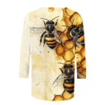 thumbnail image 5 of Tnhcen Women's Fall World Bee Day Print Crewneck 3/4 Sleeve Loose Fit T-Shirt - Plus Size Friendly Autumn Graphic Tops S-5XL, 5 of 5