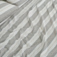 thumbnail image 5 of Chezmoi Collection 5-Piece Lodge Textured Striped Sheet Set Split King, Multicolor Gray Tan Stripe Printed Brushed Microfiber Lightweight Breathable Deep Pocket Bed Sheets, 5 of 8