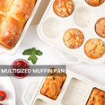 thumbnail image 5 of 2Pack Silicone Muffin Pan for Baking with Metal Reinforced Frame, 12 Cup Regular Size Cupcake Pan,  Silicone Muffin Tray, Cupcake Baking Pan Molds for Oven Dishwasher Safe, 5 of 8