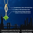 thumbnail image 2 of Gem Stone King 10K Yellow Gold Green Peridot Pendant Necklace for Women | 0.73 Cttw | Gemstone August Birthstone | Princess 5MM | With 18 inch Chain, 2 of 6