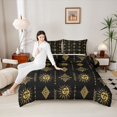 thumbnail image 4 of Feelyou Boho Aztec Damask Full Size Comforter Sets, Sun Moon Galaxy Bedding Sets, 3pcs, 4 of 8