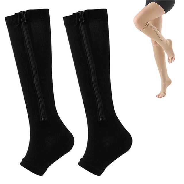 TopLLC Chaussettes Zipo pour Varices, Chaussettes Compressées, Chaussettes de Pression Exposées, Chaussettes de Sport, Chaussettes de Course bits bits