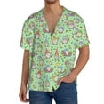 thumbnail image 3 of Gaeub Spring Gnomes Men's Lapel Short Sleeve Shirt, Relaxed Fit Shirt, Soft and Breathable for Outdoors Party Travel - X-Large, 3 of 7