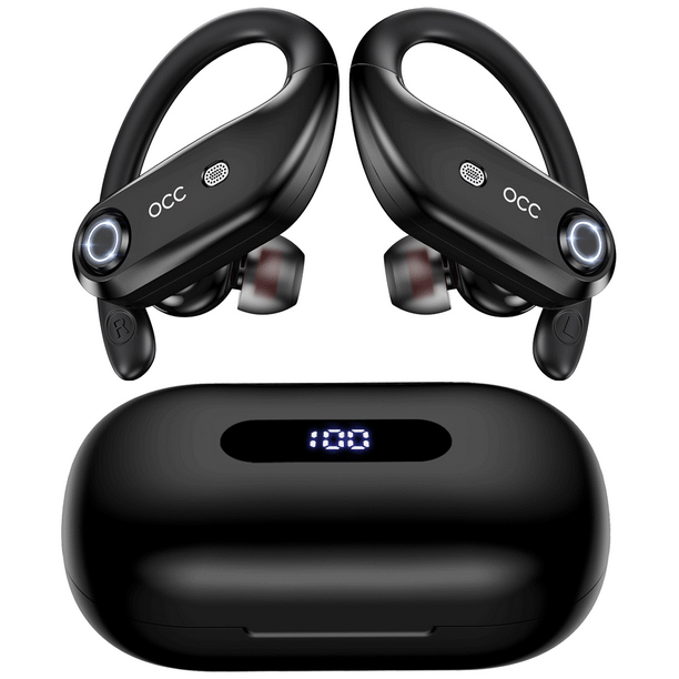 Bluetooth Headphones 4-Mics Call Noise Reduction 64Hrs IPX7 Waterproof  Power Bank over ear wireless earbuds with 2200mAh Charging Case for Sports 