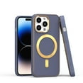 thumbnail image 6 of For Apple iPhone 15 (6.1") Ultimate PU Leather Hybrid with MagSafe Compatible Bumper Gold Frame Protection Cover ,Xpm Phone Case [ Lavender ], 6 of 6