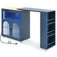 thumbnail image 4 of MAYEERTY Rolling Kitchen Island - With Extended Table, Navy, 4 of 33