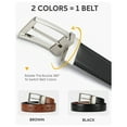thumbnail image 6 of YOETEY Mens Belts Leather Reversible - One Belt, Two Styles for Dress and Casual Wear 1 1/2"(38mm), 6 of 7