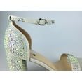 thumbnail image 6 of Ferwind Women's Sandals Glittering Studded Chunky High Heels Female Adult Light Green 11, 6 of 9