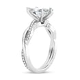 thumbnail image 2 of Empire Jewelry 2.3 Ct Marquise Cut Moissanite Ring - Twisted Shank Solitaire Design - 14K White Gold Plated Engagement Jewelry for Women - Elegant Wedding Ring, 2 of 3