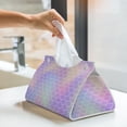 thumbnail image 5 of Goofa Fish Scale1 Pattern Triangle Square Tissue Box Cover, Modern PVC Leathe Facial Paper Holder,Decorative Holder/Organizer for Bathroom Vanity Countertop, 5 of 9