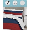 thumbnail image 4 of Red Navy Blue Stripe Twin Size Down Alternative Comforter, Lightweight Comforter Quilt Bedding Set with Pillow Shams Retro Farmhouse Striped Vintage All Seasons Bed Comforter Duvet Insert 68"x86", 4 of 7