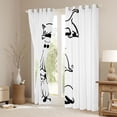 thumbnail image 3 of Manfei Kawaii Ghost Cat Black Out Curtains for Kid, White Black Cartoon Animal Curtains Pack of 2 (42x63 Each), Cute Kitten Bedroom Curtains, Window Curtains Bedroom Decor, 3 of 6