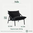thumbnail image 2 of Silla de Metal Zinus Ada con Cojines de Memory Foam Color Negro, 2 of 6