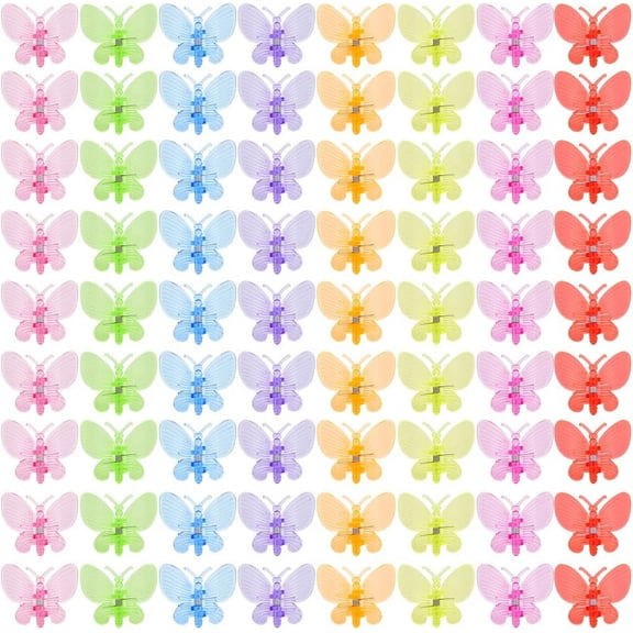 80Pcs Butterfly Plant Clips Colorful Plastic Support Orchid Flower Vine Garden Plants Tomato Trellis Butterflies Clip for Supporting Stems Vines Stalks Climbing Plant Grow Uprigh Mixed Color 1set
