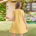 thumbnail image 4 of XADYUY Summer Dress for Girls 10-12 Casual A-Line Sleeveless Toddler Skater Solid Color Crew Neck Swing Twirl kids sundresses girls 4-16,Yellow 7-8 Years, 4 of 6