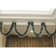 Christmas Decorative Dark Green Tops White Edge Ribbons Garlands Hanging Ornaments Christmas Tree Hanging Pine Garland (Color: Green & White)