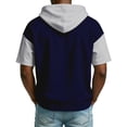 thumbnail image 3 of Fabrcox Hoodies for Men Quarter Zip Short Sleeve Lightweight Sweatshirt Mens Drawstring Outdoor Running Loose Color Block Men Tops, 3 of 8