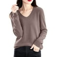 thumbnail image 5 of Women's Sweaters Long Sleeve Pullover Casual Trendy Minimalist Spring Clothing Oversized Knit Sweater Turtleneck Pullover Soft Casual Long Sleeve Top Winter Warm Fall Crewneck, 5 of 5