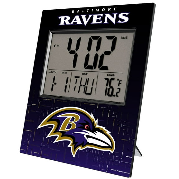 Keyscaper Baltimore Ravens Quadtile Digital Desk Clock