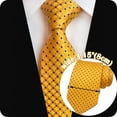 thumbnail image 6 of QCWQMYL Mens Ties Yellow Lattice Ties for Men Necktie Formal Men's Neckties Business Woven Polyester, 6 of 6