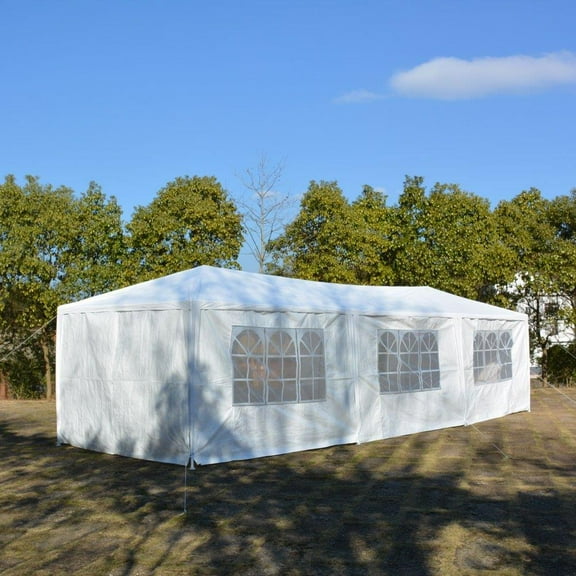 Zimtown 10'x30' Canopy Party Wedding Tent Event Tent Outdoor Gazebo White 8 Sidewalls