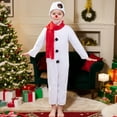 thumbnail image 7 of Wuxian Winter Outfits For Girls Boys Christmas Sets Adorable Snowman Bodysuit Solid Color Romper Jumpsuit With Scarf Hat Soft Comfy Relaxed Fit Dailywear,White,3-4 Years, 7 of 7