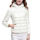 thumbnail image 1 of Parkas de manga larga para mujer, chaqueta acolchada de manga larga con capucha y cremallera, abrigo de plumón acolchado, tops de invierno con bolsillos, abrigo para mujer, 1 of 8