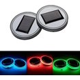 thumbnail image 1 of ShenMo Pack of 2 Solar LED Car Cup Rack Pad Drink Bottle Waterproof Built-in Lamp and Vibration Sensor Car Decoration Light (Color), 1 of 5