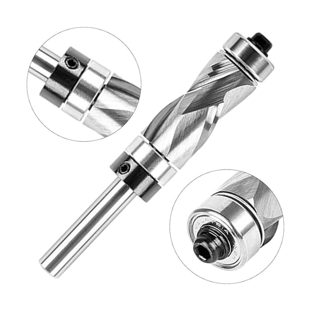 EcoNesxp 1/4" Cutting Length Solid Tungsten Carbide Pattern Template Woodworking Tools Top and Bottom Bearings 1/2" Cutting Length UrbanMingle Flush Trimming Router Bit 1/2" Cutting Diameter
