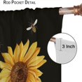 thumbnail image 3 of Summer Sunflower Curtains for Kitchen,Yellow Floral Butterfly Bee Print Blackout Window Treatments Drapes for Bedroom Living Room Bathroom Apartment Cafe Decor 84x84in, 3 of 4