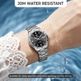 thumbnail image 6 of SKMEI Watches for Women Luxury Dress Analog Quartz Women Wristwatch Waterproof Luminous Date Stainless Steel Ladies Watch, 6 of 10