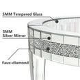 thumbnail image 5 of 35.5'' Round Glass Top Coffee Table with Crystal Inlay Modern Round Coffee Table Silver Accent Table for Living Room Decor, 5 of 9