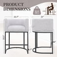 thumbnail image 2 of CRERIYO 26" Counter Height Bar Stools Set of 3, Fabric Upholstered Modern Barrel Bar Chairs with Metal Frame, Gray, 2 of 6